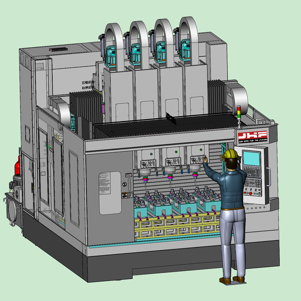 Simultaneous Machining Vertical CNC Machine Center 2 Head Metal Mach