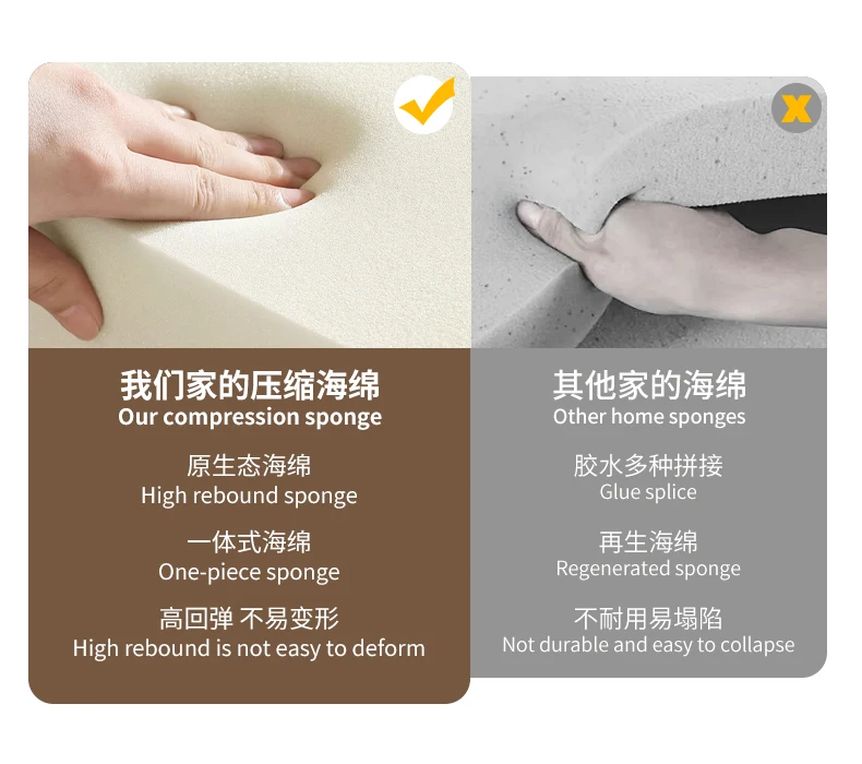 Home Furniture Easy Assembly High Density Sponge Compression Corner Sofa Set Square Shape Foldable Minimalist Apartment Villa