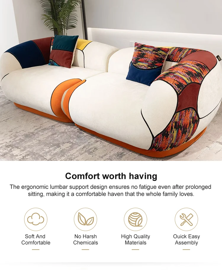 Hot Selling Nordic Modern Simple Leisure Couch Chair Latest Design Style Minimalist Fabric Special Shaped Living Room Sofa