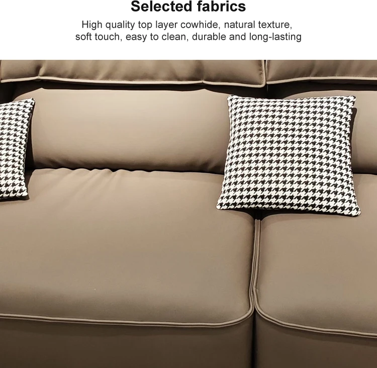 Italian Simplicity Leather Sofas Nordic Style Minimalist Design for Living Room Household Furniture Set