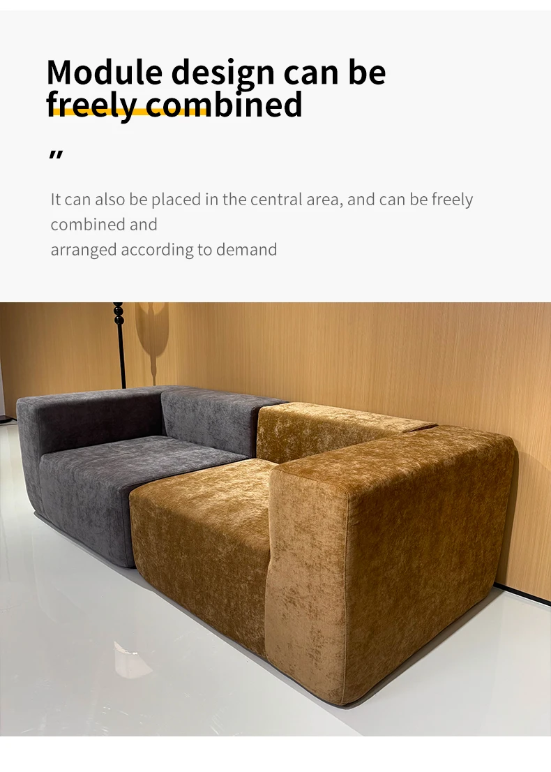 Nordic European Minimalist Sectional Couch Modular Compression Living Room Sofa with Square Shape Vacuum Compressed