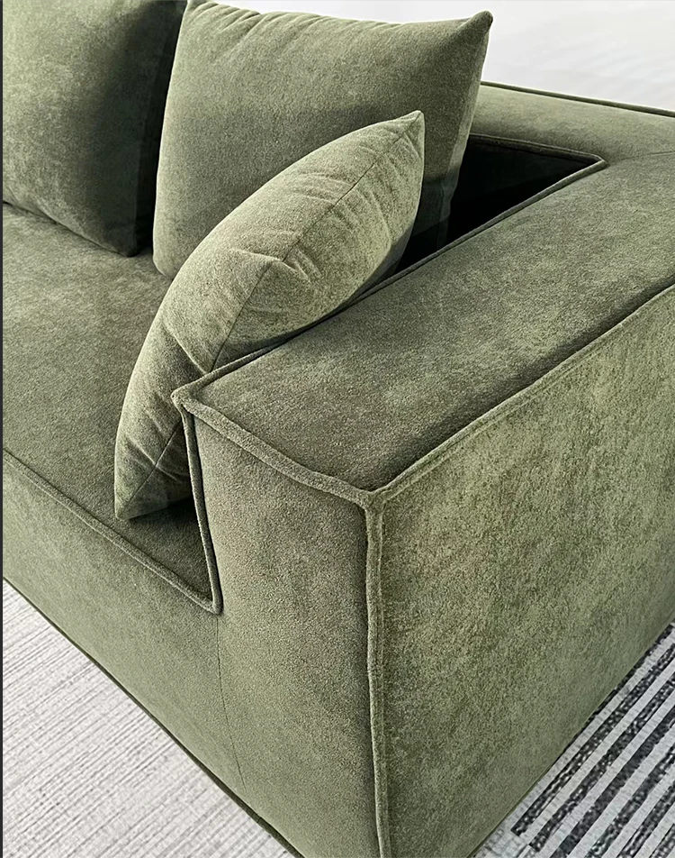 Customizable Convertible High-Density Foam L-Shape Modular Sectional Sofa Set Storage Woolen Cord Fabric Modern Apartment Hotels