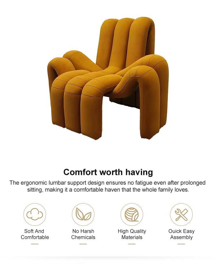 Creative Spider-Shaped Contemporary Fabric Reclining Sofa Chair Leisure Chair for Bedroom Home Office & Living Room
