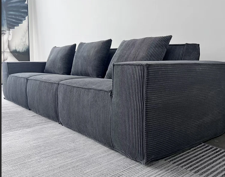 Modern Vacuum Compressed Sofa Tofu Height Density Sponge Modular Sofa for Living Room Cord Sofa