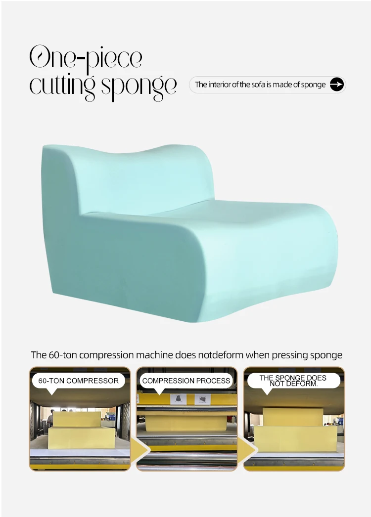 Boneless Modern Velvet Square Sofa Set with Removable Cover High-Density Sponge Filling Vacuum Compressed Packaging