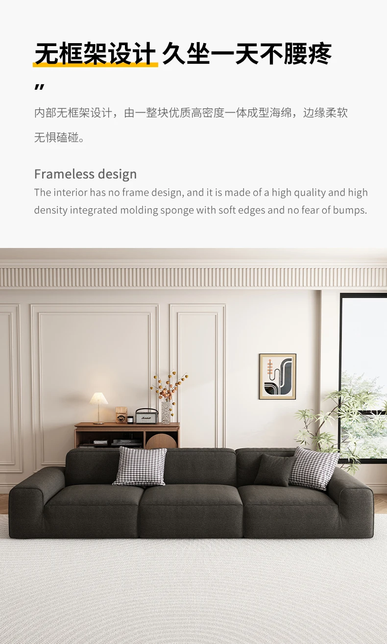 Home Furniture Easy Assembly High Density Sponge Compression Corner Sofa Set Square Shape Foldable Minimalist Apartment Villa