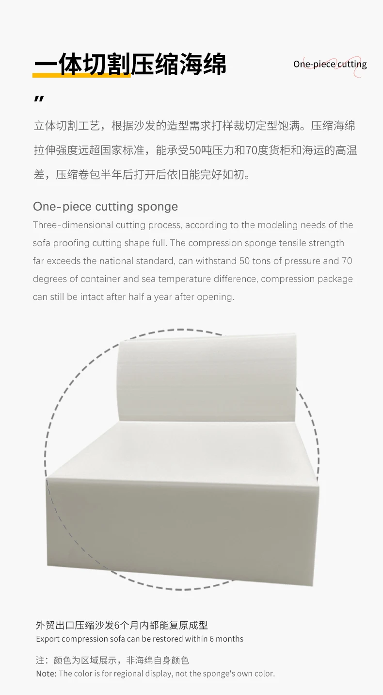 Home Furniture Easy Assembly High Density Sponge Compression Corner Sofa Set Square Shape Foldable Minimalist Apartment Villa