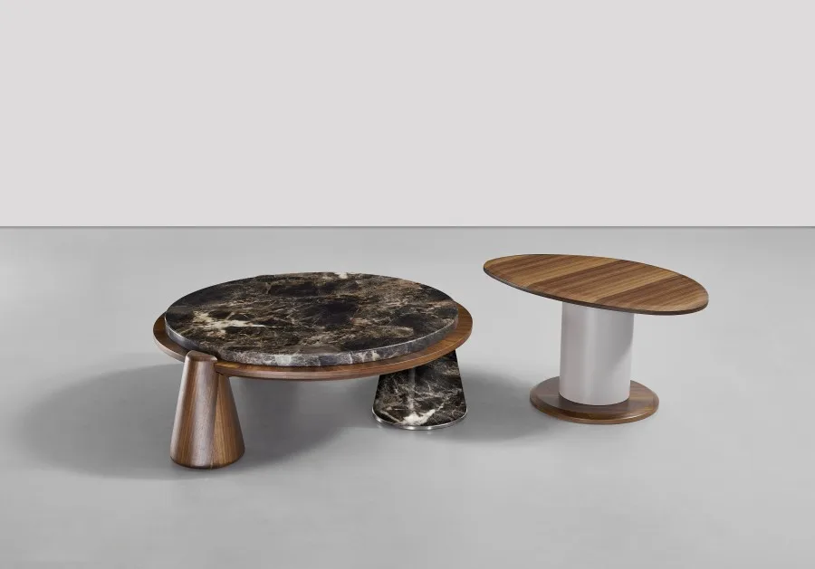 Italian High End Modern Coffee Table Minimalist Oval Design with Natural Stone Finish Durable Living Room Furniture for Home Use