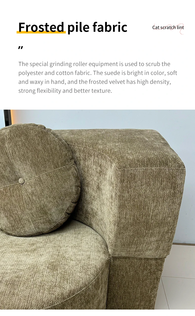 Nordic Cloud Minimalist Fabric Modular Sofa Bed Foldable Reclining for Small Apartment Bedroom School Use Sponge Filling