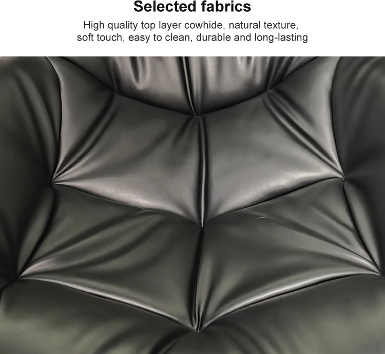 Italian Convertible Superfine Leather Chaise Lounge Sofa Chair Modern European Design Adjustable Comfortable Home Furniture