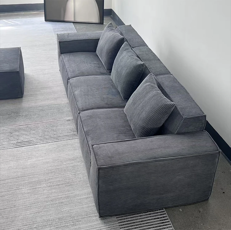 Modern Vacuum Compressed Sofa Tofu Height Density Sponge Modular Sofa for Living Room Cord Sofa