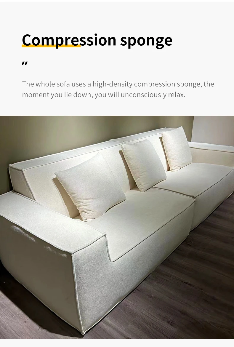 Modern Sectional Compression-Sealed Sofa Set for Hotel & Villa Stylish Living Room Furniture