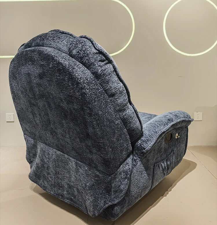Modern Electric Single Seater Recliner Chair for Small Spaces Bean Bag Sofa with Rocking Sleeper & Cabin Functions for Bedroom
