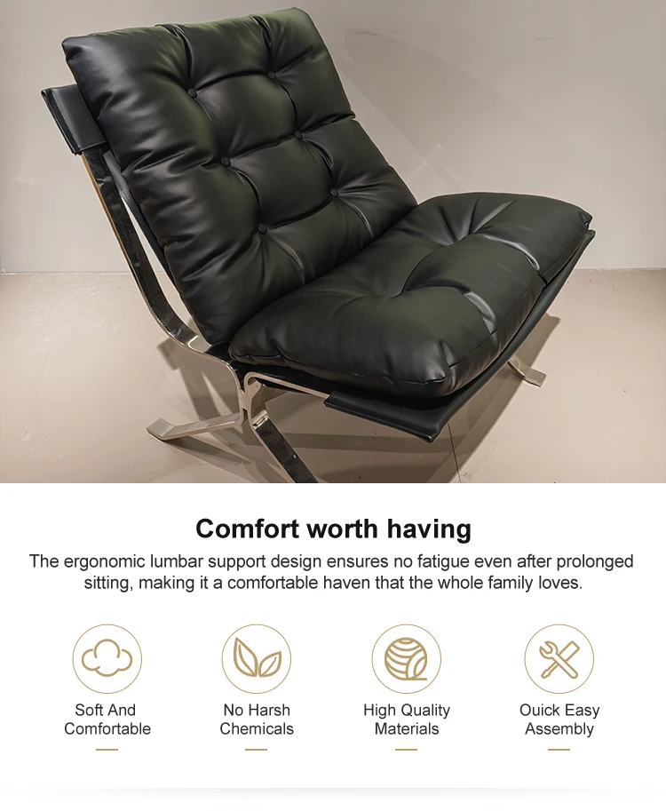 Factory Customization Modern Minimalist Fashion Genuine Leather High End Furniture for Living Room Chairs Soft Comfort Easy Care