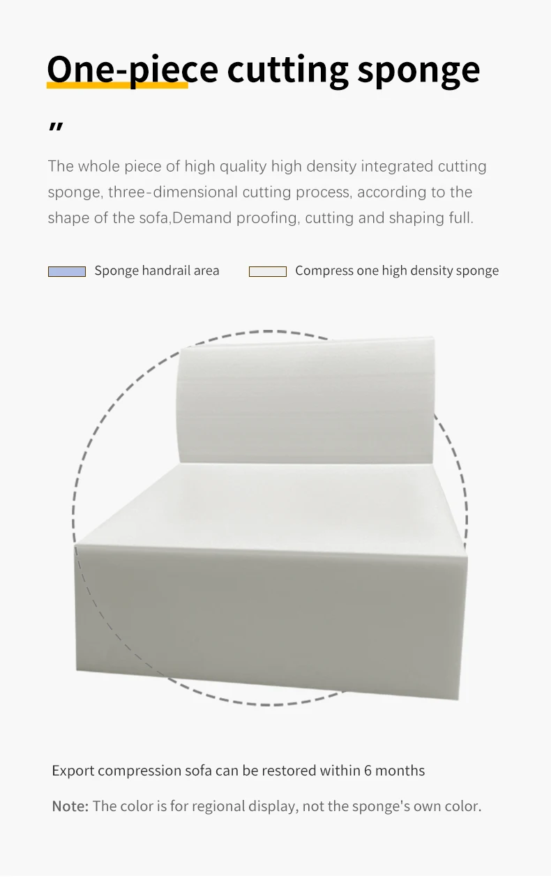 Nordic European Minimalist Sectional Couch Modular Compression Living Room Sofa with Square Shape Vacuum Compressed