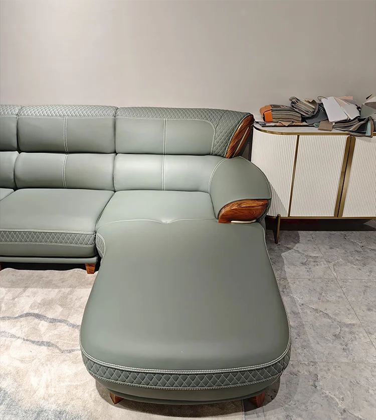 Customizable Antique Contemporary Microfiber Leather Sectional Sofa Set Comfortable for Villa Living Room & Office