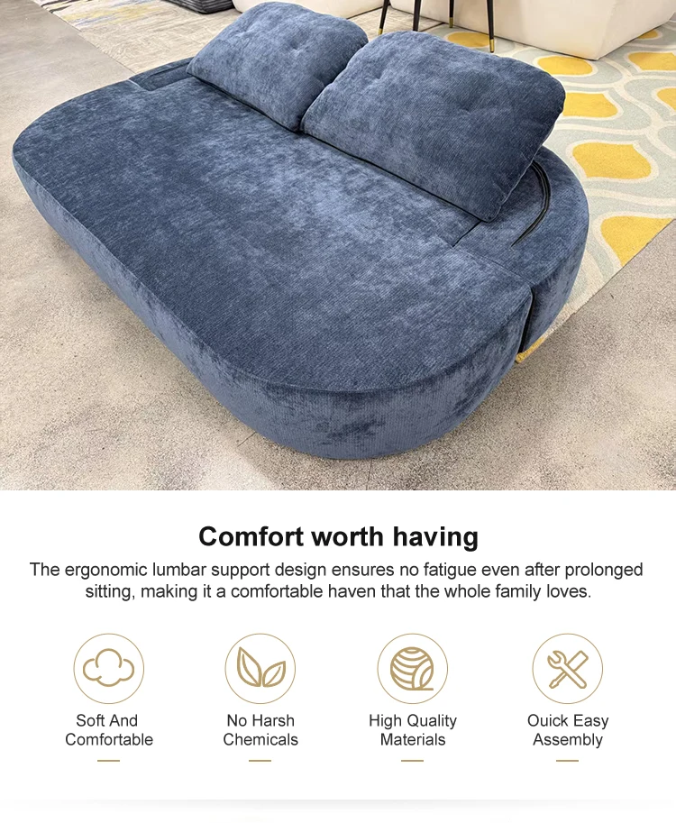 High Resilience Memory Foam Reclining Sofa Bed Set Anti-Wrinkle Flannel Fabric Minimalist Apartment Living Room School Villa