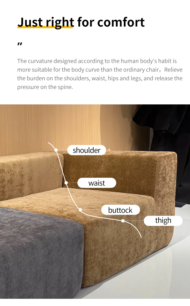 Nordic European Minimalist Sectional Couch Modular Compression Living Room Sofa with Square Shape Vacuum Compressed