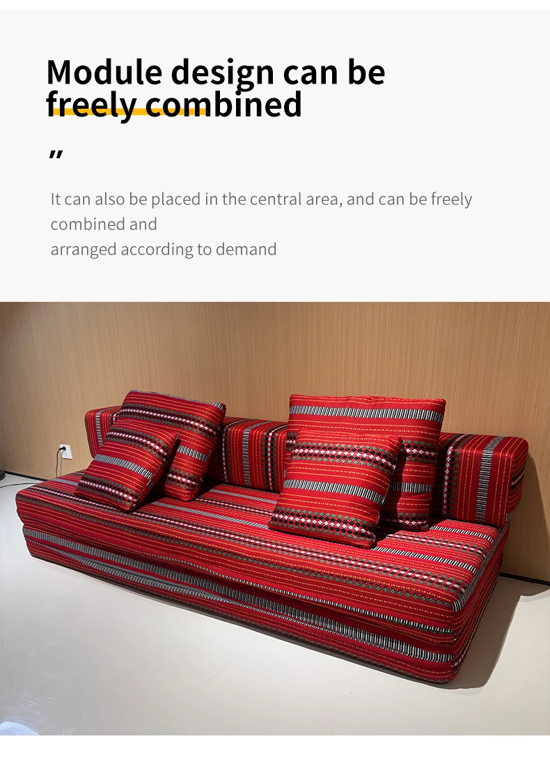 Custom Modern Mahjong L-Shape Sofa Sectional Sofa Bed Convertible Arabic Floor Sponge Cushions Living Room Apartment Villa