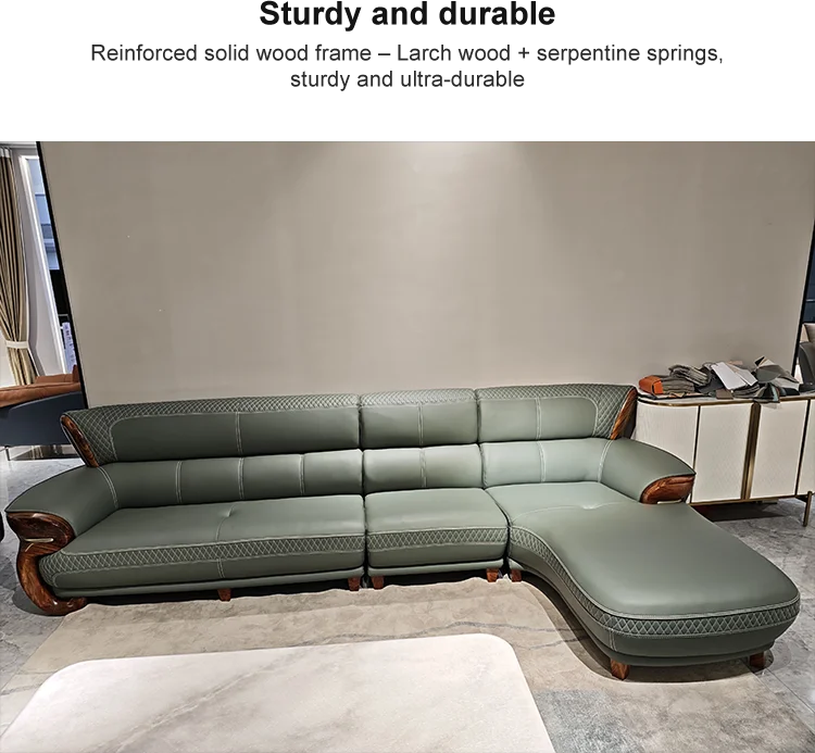 Customizable Antique Contemporary Microfiber Leather Sectional Sofa Set Comfortable for Villa Living Room & Office