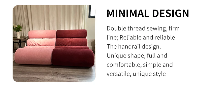 Minimalist One-Seater L-Shape Armless Cloth Sofa Removable Washable Cover Compression Vacuum Packaging Sponge Apartment Hotel