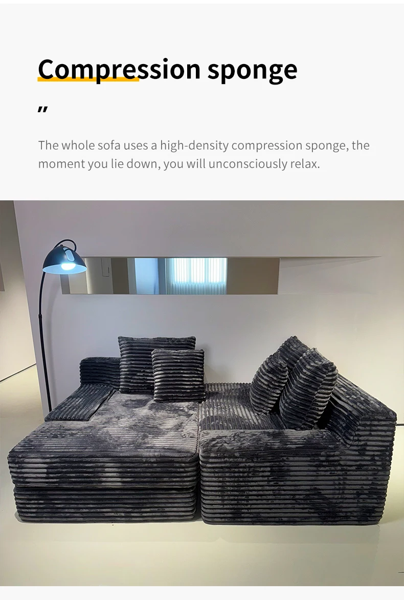Modern New Design Modular Compressed Sofa Bed for Living Room Square Shape Wholesaled by Factory-for Apartment Mall and Villa