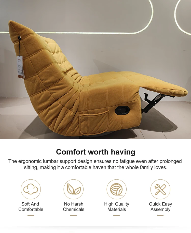 Hot Selling Optional Color Fabric Rotatable Single Chair Multifunctional Caterpillar Sofa for Home