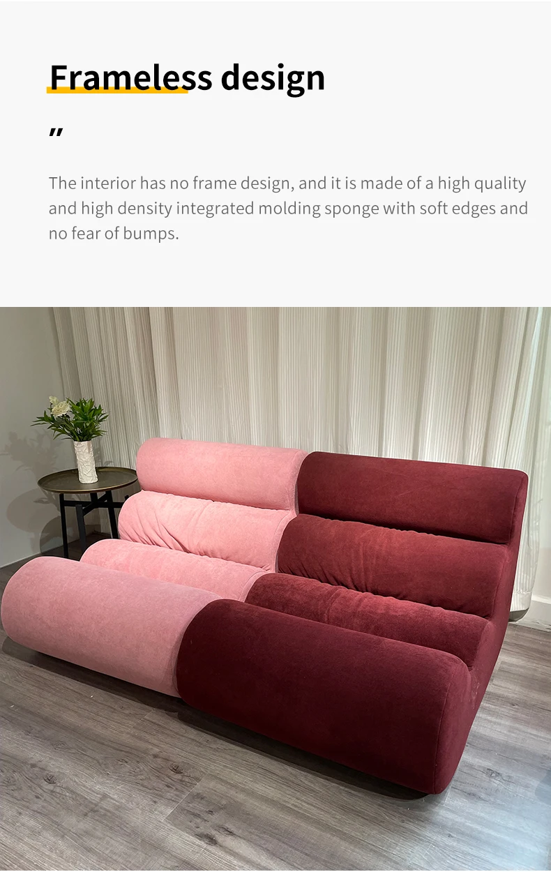 Minimalist One-Seater L-Shape Armless Cloth Sofa Removable Washable Cover Compression Vacuum Packaging Sponge Apartment Hotel