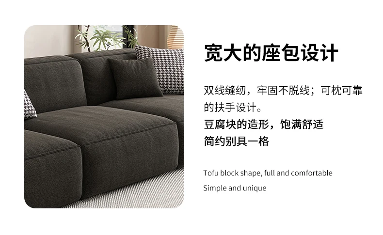 Home Furniture Easy Assembly High Density Sponge Compression Corner Sofa Set Square Shape Foldable Minimalist Apartment Villa