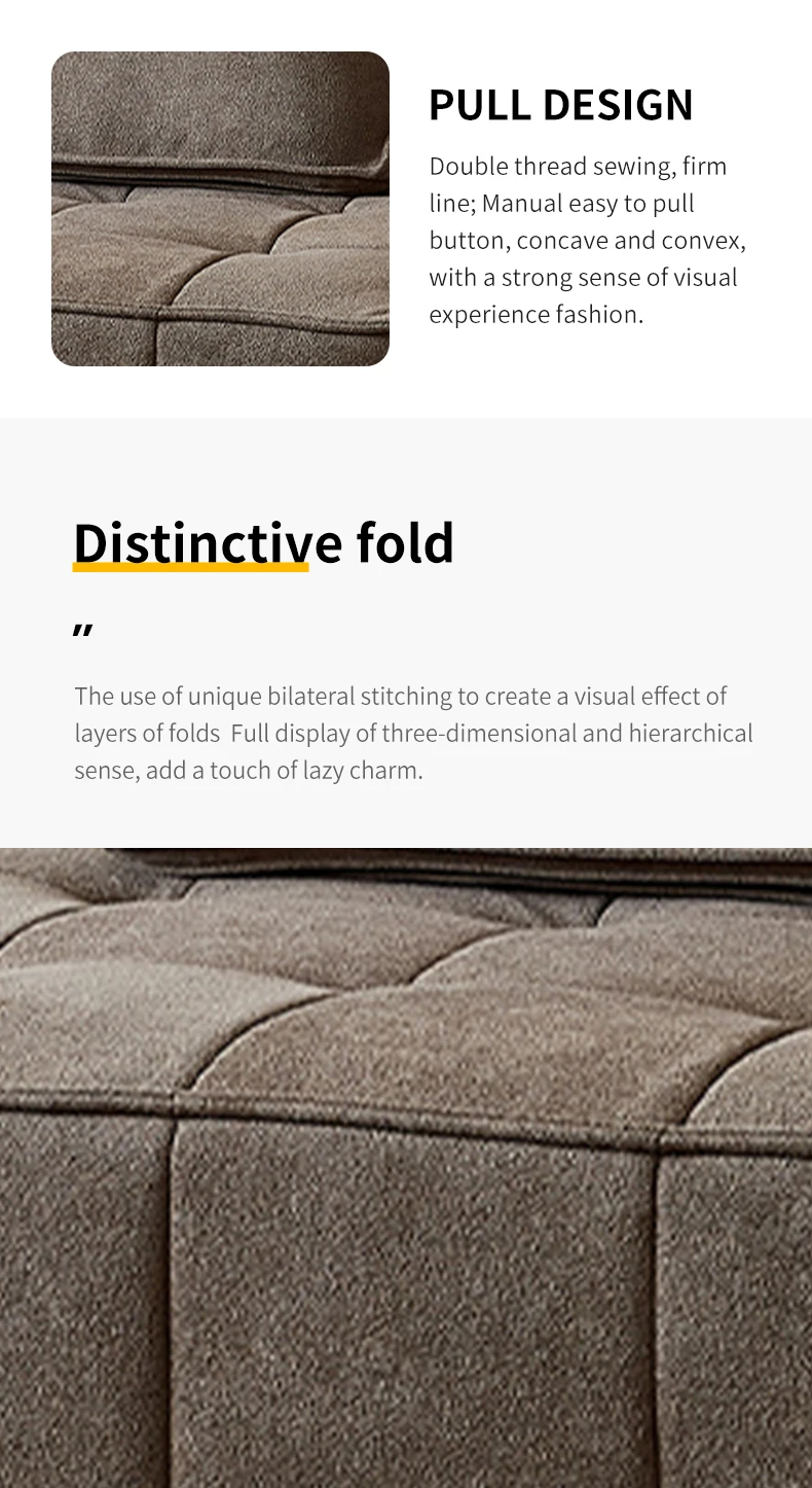 Factory Direct Modern Tufted Single Seat Sponge Fabric Compression Sofa for Large Villa Apartment Living Room Feature