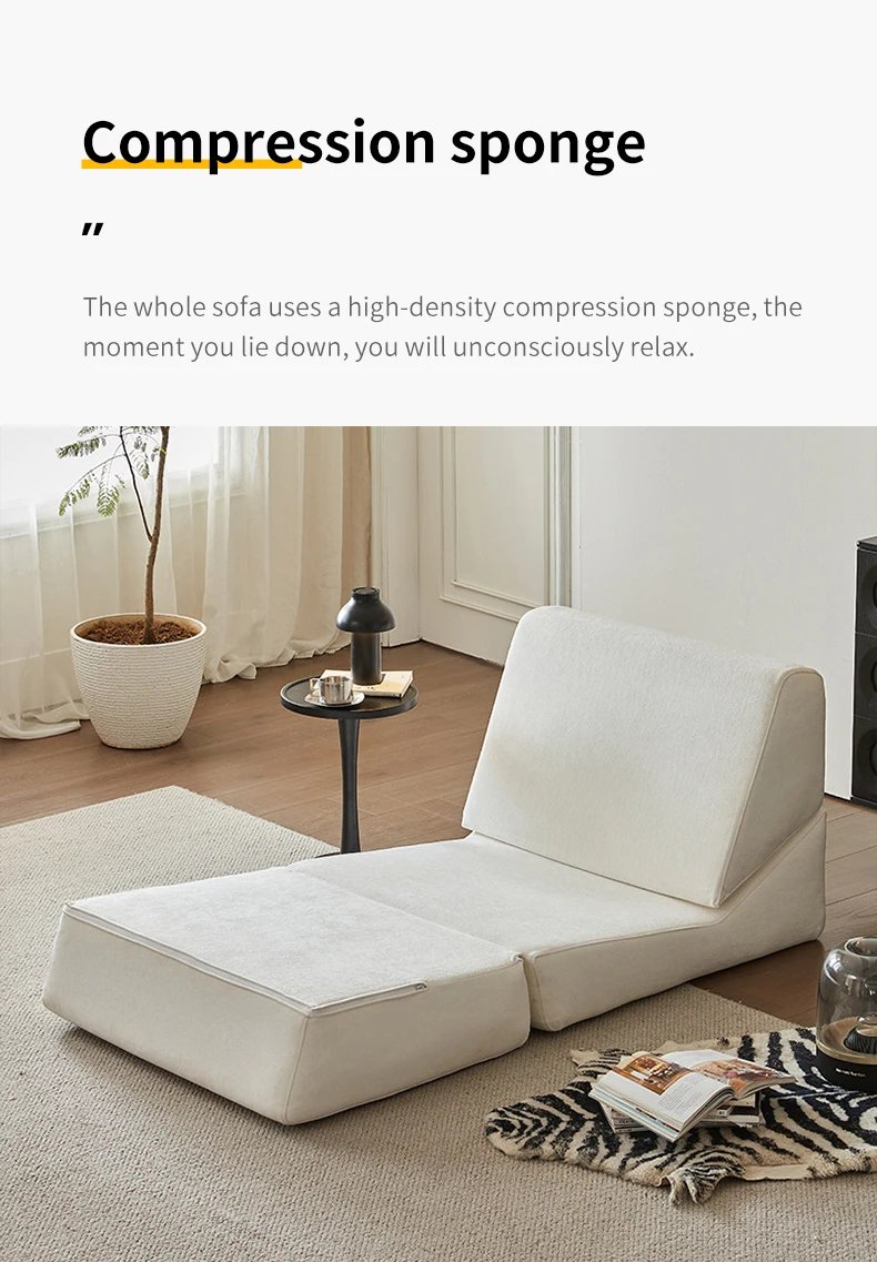 Living Room Minimalist Foldable Fabric L-Shape Sofa Bed Set with Storage Compressed Design-Sofa Chairs