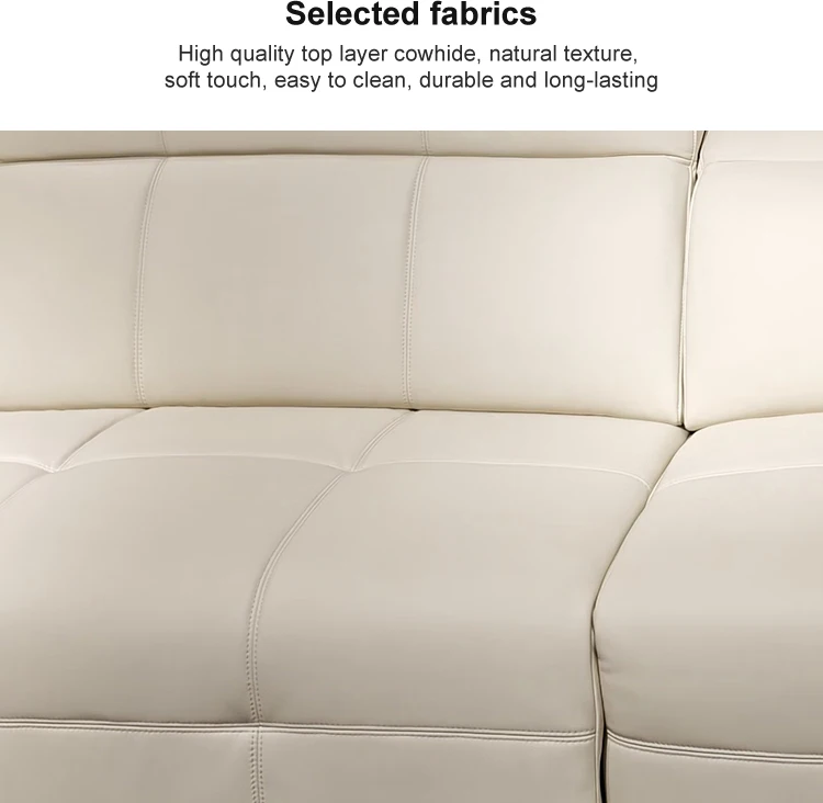 Italian Genuine Leather Small Sized Adjustable Row Style Electric Function Sponge Filled Sofa for Living Room