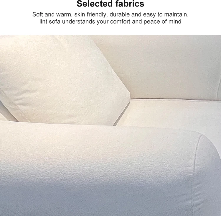 Modern Wabi Sabi-Style Three-Seat Corner Sofa with Sponge-Filled Fabric Minimalist Square Design Wood Legs for Living Room