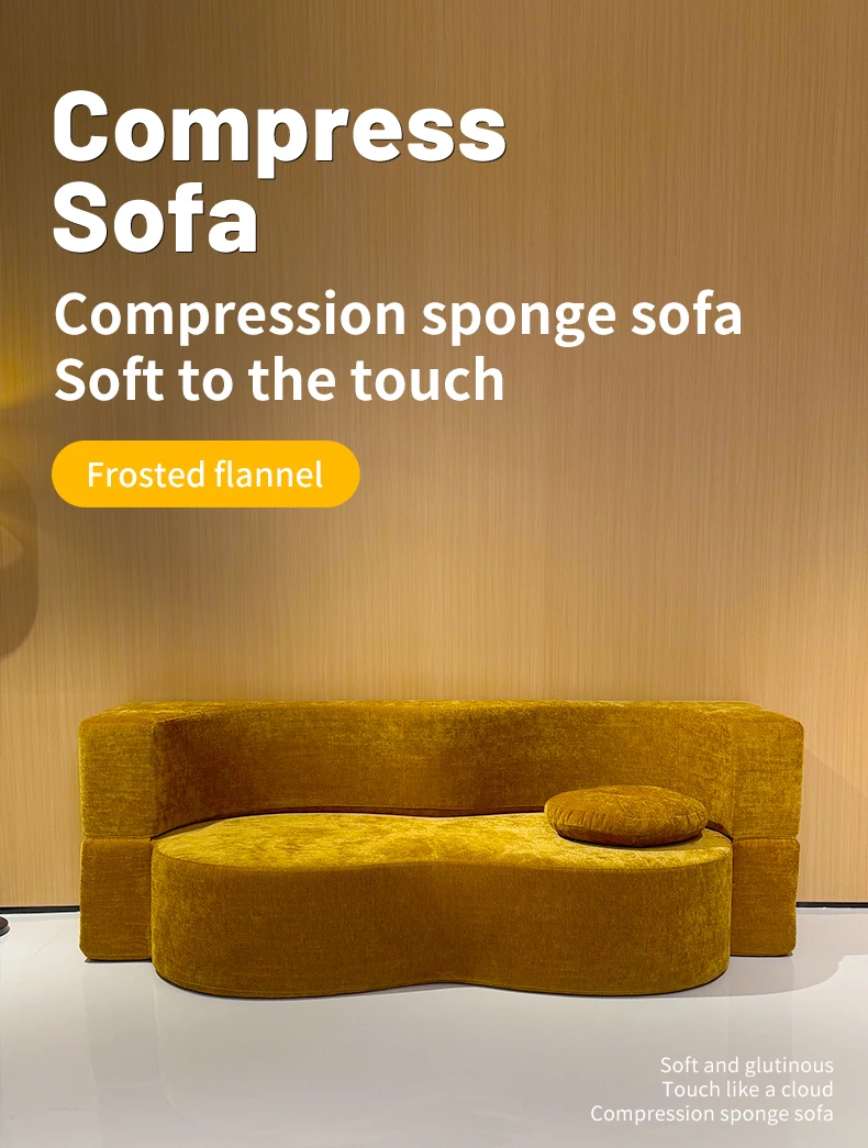 Nordic Cloud Minimalist Fabric Modular Sofa Bed Foldable Reclining for Small Apartment Bedroom School Use Sponge Filling