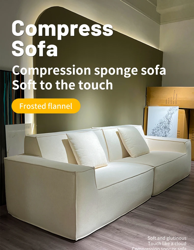 Modern Sectional Compression-Sealed Sofa Set for Hotel & Villa Stylish Living Room Furniture