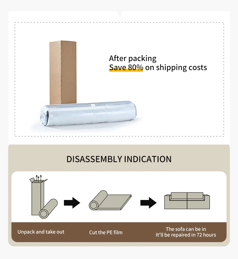 Simple Square Corner Folding Sofa Bed Fabric Compressed Convertible Extendable Living Room Decor Sofa