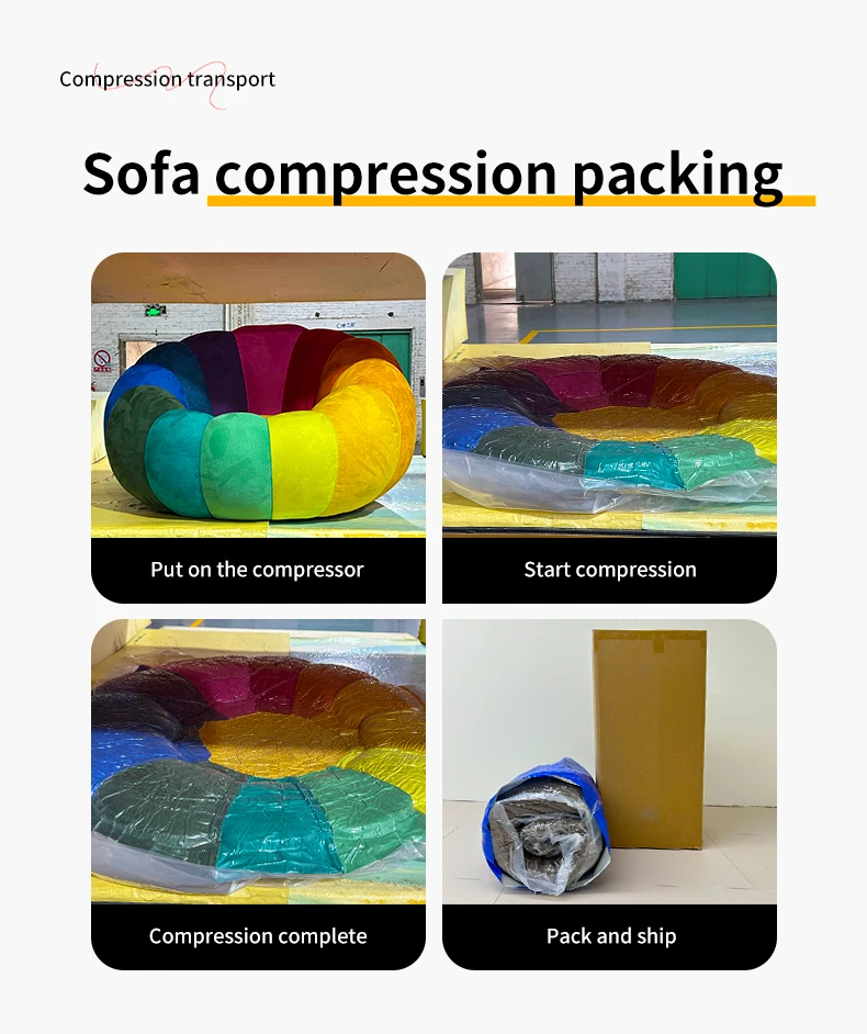 Modern New Design Modular Compressed Sofa Bed for Living Room Square Shape Wholesaled by Factory-for Apartment Mall and Villa