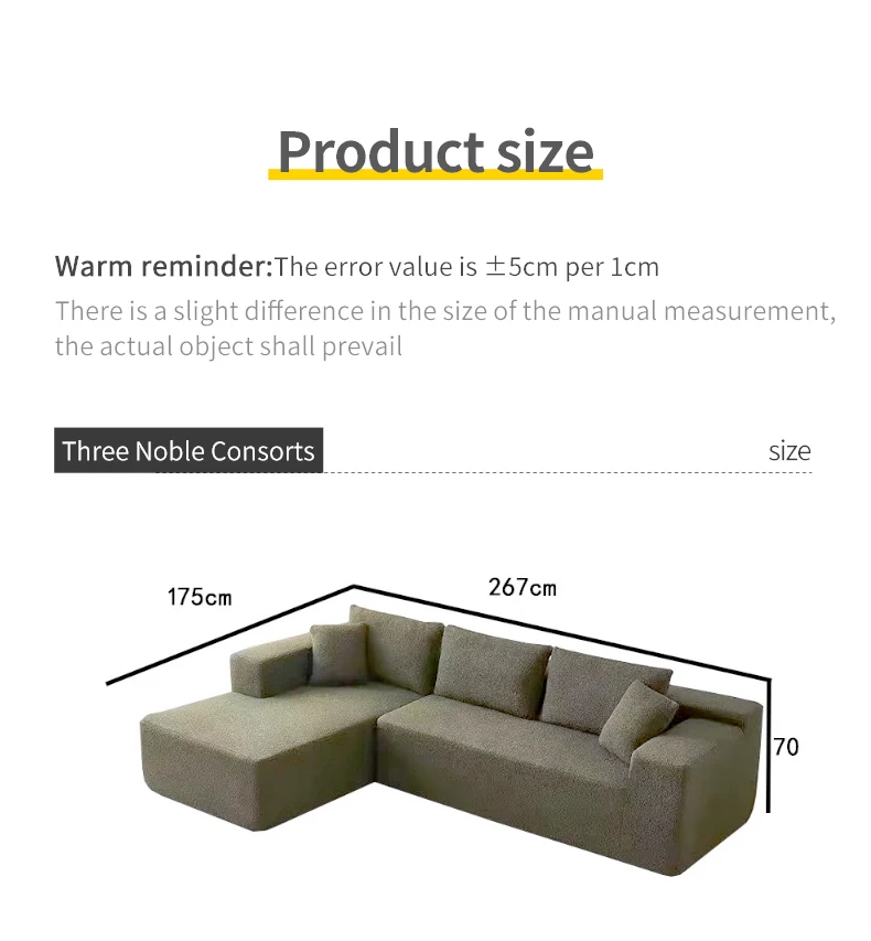 Customized Convertible Modular Sectional Sofa Compressed Fabric Sponge for Villa Living Room Decorative Wholesale Vacuum