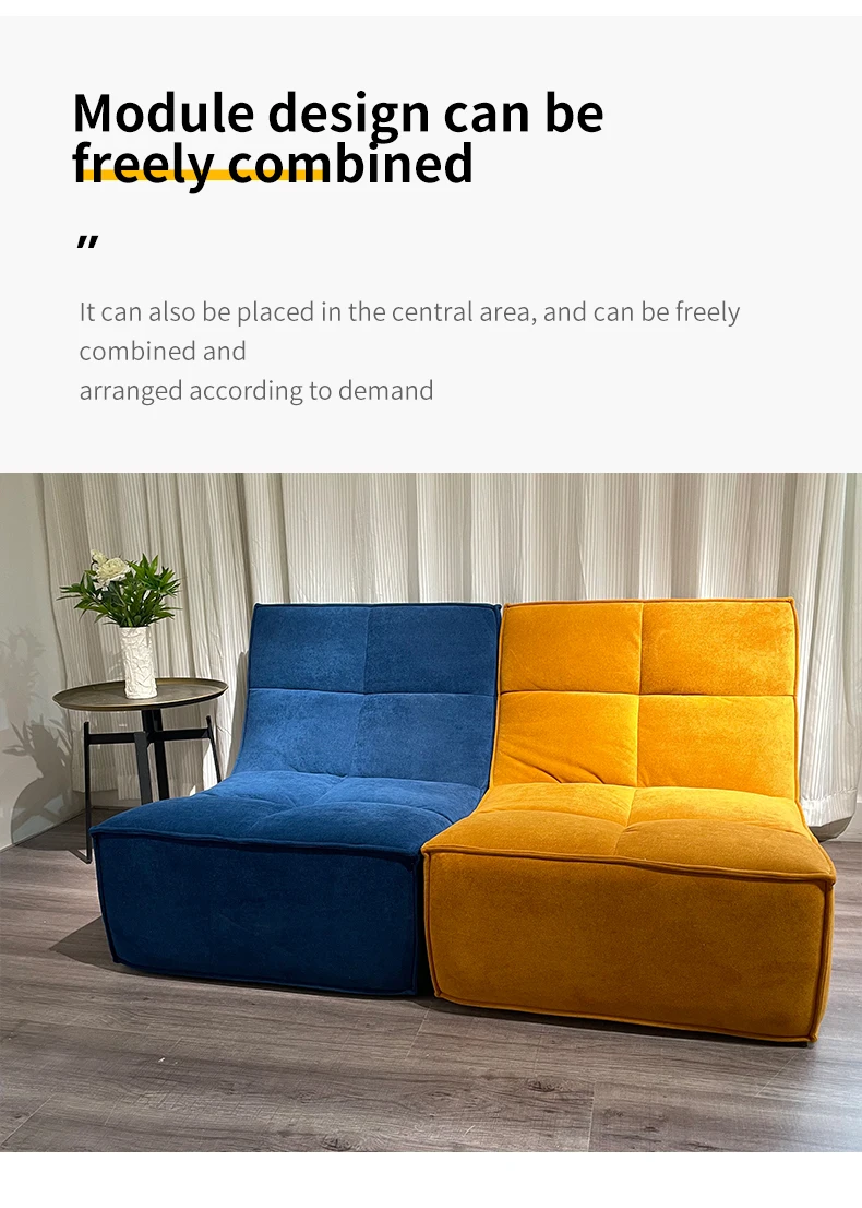 Luxury Modern Indoor Bean Bag Sofa Comfortable Fabric Upholstery with Lazy Design for Living Room Furniture or Villas Decor