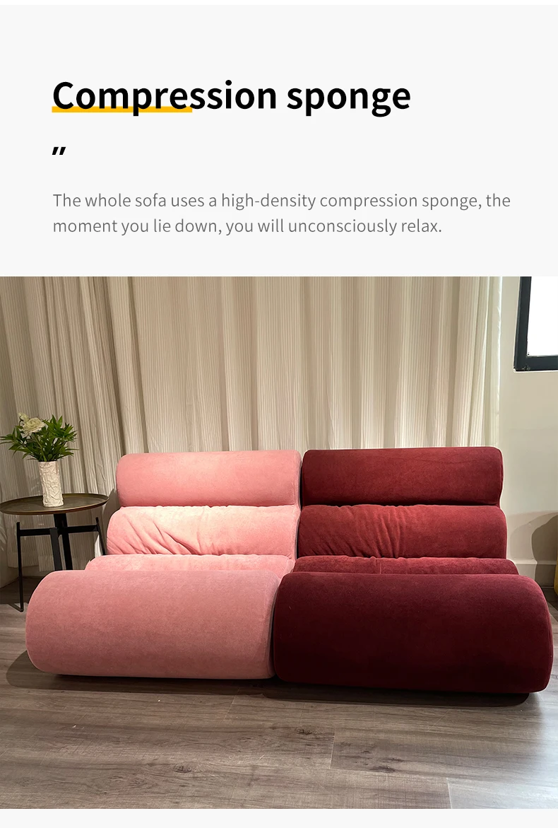 Minimalist One-Seater L-Shape Armless Cloth Sofa Removable Washable Cover Compression Vacuum Packaging Sponge Apartment Hotel