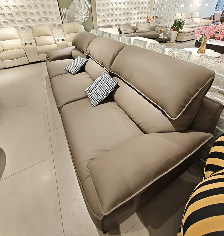 Italian Simplicity Leather Sofas Nordic Style Minimalist Design for Living Room Household Furniture Set