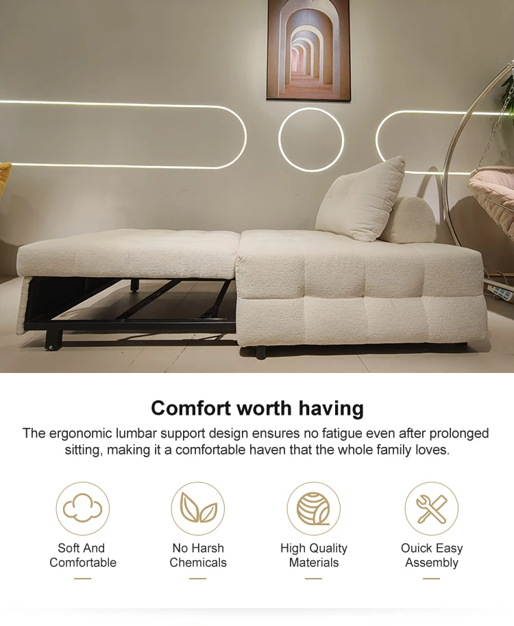 Hot Sales Modern Minimalist Foldable Fabric Sofa Bed for Bedroom and Outdoor Use Small Apartment Living Room