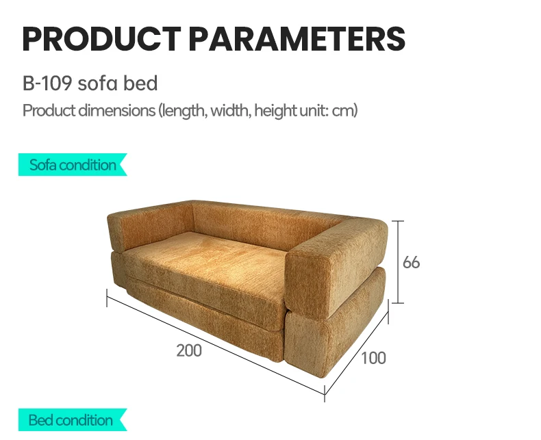 Convertible Chenille Minimalist Folding Sofa Modular Extendable Storage Washable Sponge Hotel Bedroom Living Room Use