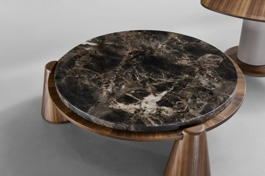 Italian High End Modern Coffee Table Minimalist Oval Design with Natural Stone Finish Durable Living Room Furniture for Home Use