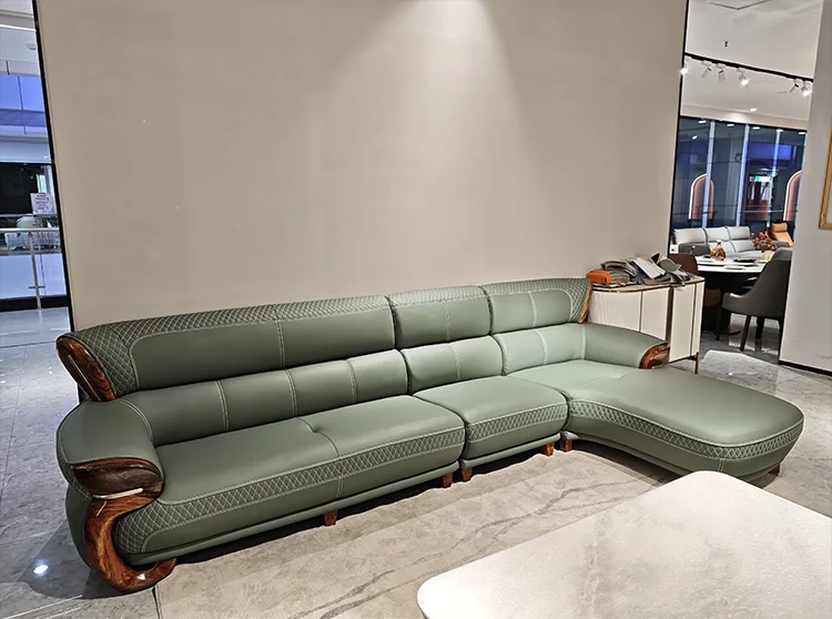 Customizable Antique Contemporary Microfiber Leather Sectional Sofa Set Comfortable for Villa Living Room & Office