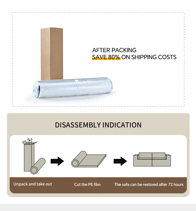 Convertible Chenille Minimalist Folding Sofa Modular Extendable Storage Washable Sponge Hotel Bedroom Living Room Use