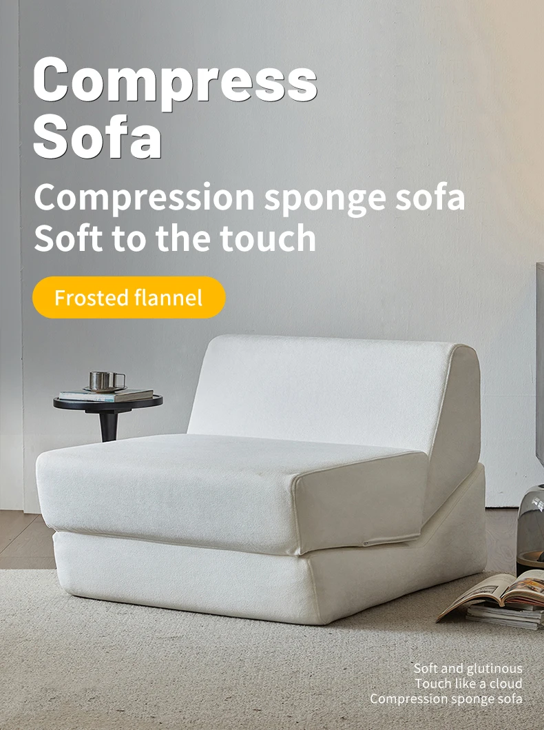 Living Room Minimalist Foldable Fabric L-Shape Sofa Bed Set with Storage Compressed Design-Sofa Chairs