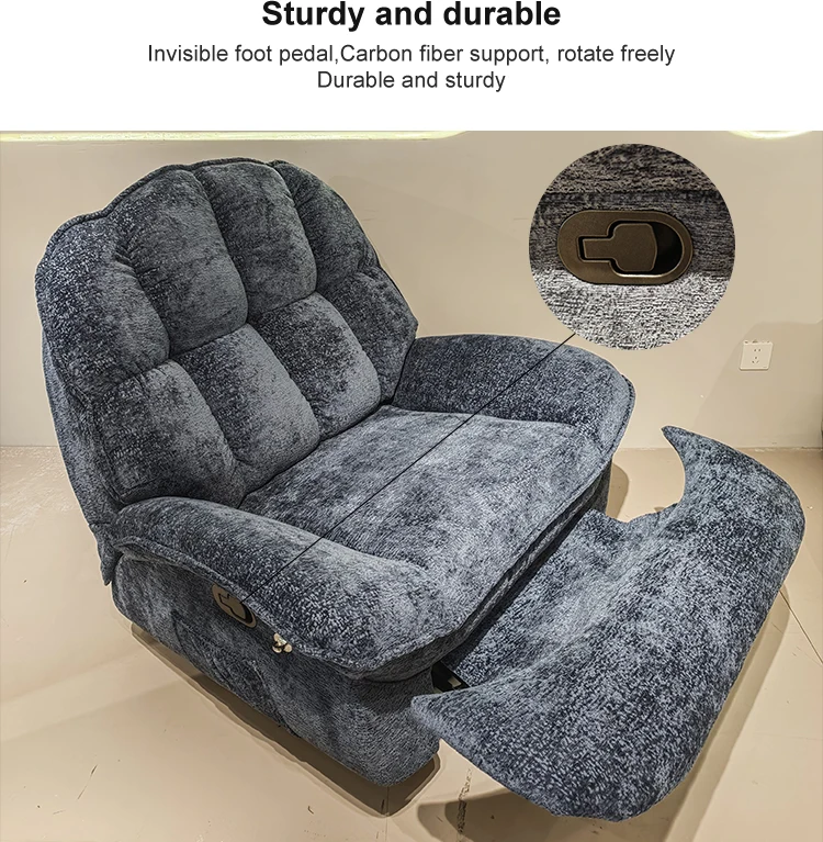 Modern Electric Single Seater Recliner Chair for Small Spaces Bean Bag Sofa with Rocking Sleeper & Cabin Functions for Bedroom