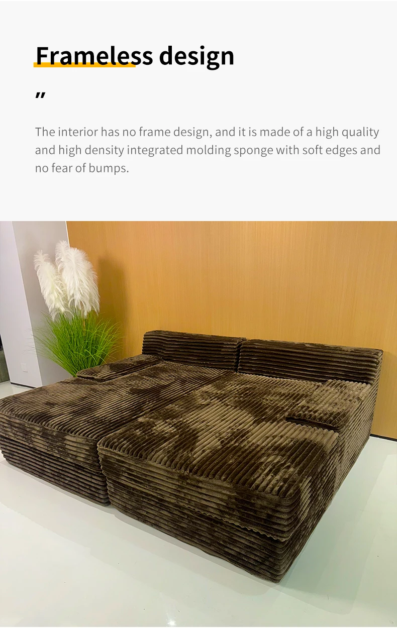 Modern New Design Modular Compressed Sofa Bed for Living Room Square Shape Wholesaled by Factory-for Apartment Mall and Villa