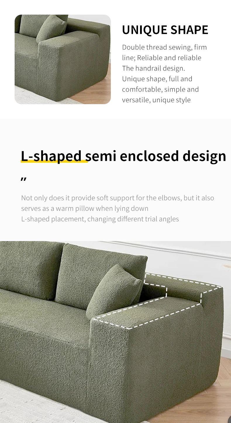 Customized Convertible Modular Sectional Sofa Compressed Fabric Sponge for Villa Living Room Decorative Wholesale Vacuum